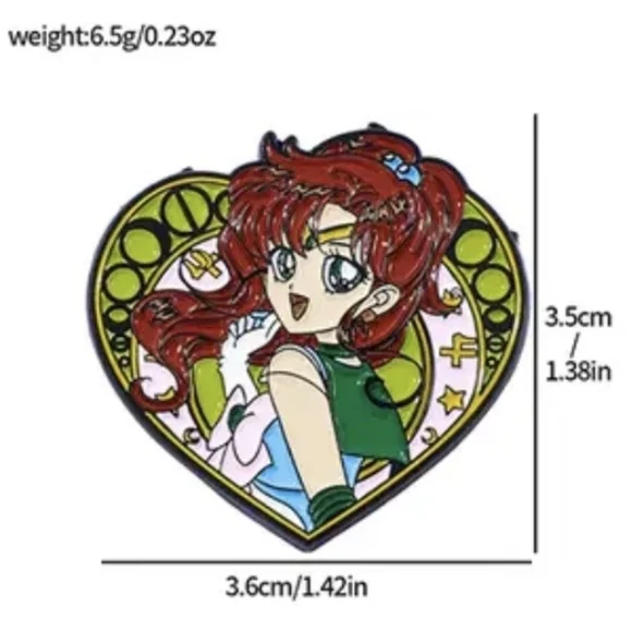 💚 Sailor Jupiter Heart Pin - Picture 5 of 5